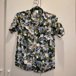 American Apparel Camp Collar Shirt, Magnolia Print